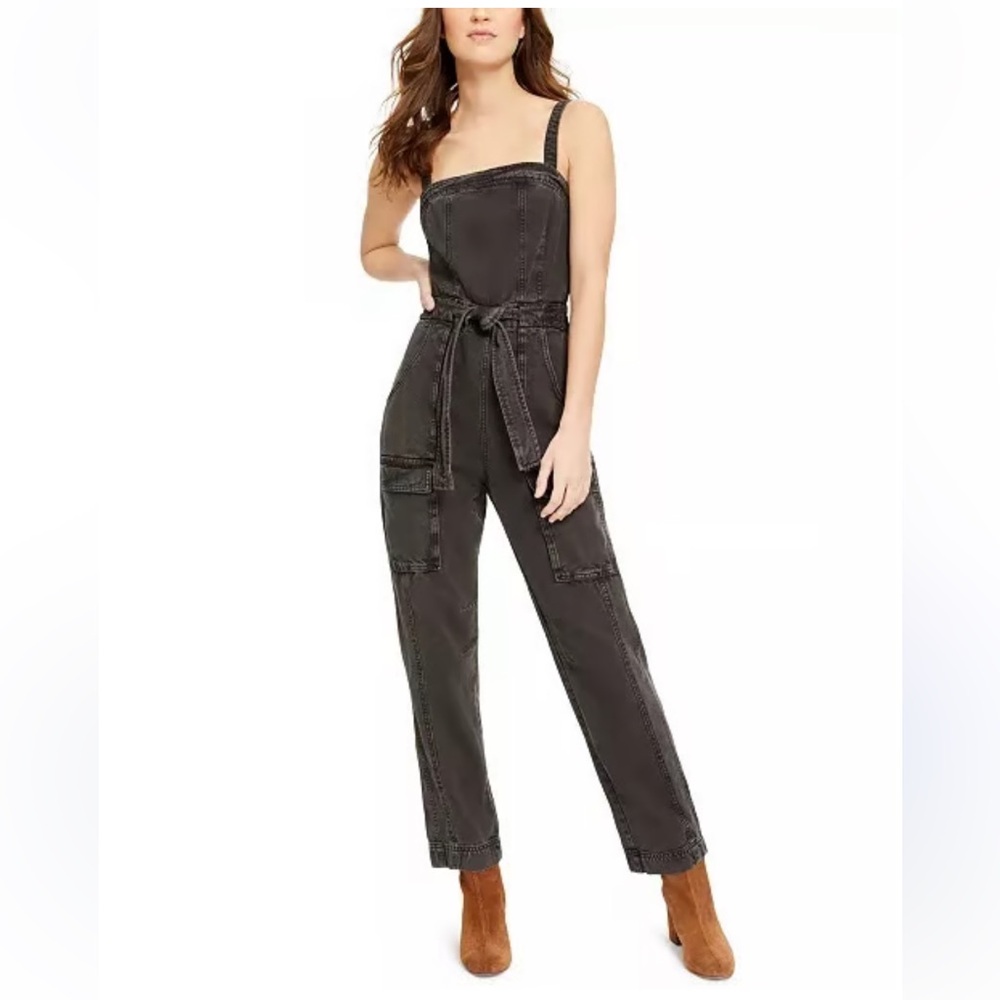 Free People Go West Utility Jumpsuit in Carbon Grey